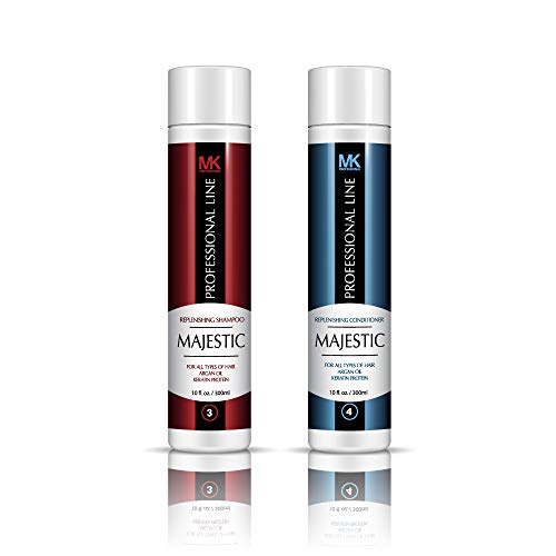 Majestic Keratin Replenishing Shampoo + Conditioner 10oz(300ml)- Soduim Chloride & Sulfate Free