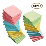 Sticky Notes 3x3 Inches, 28 Pack Colored Self-Sticky Notes Pad, 100 Sheets/Pad, 4 Colors