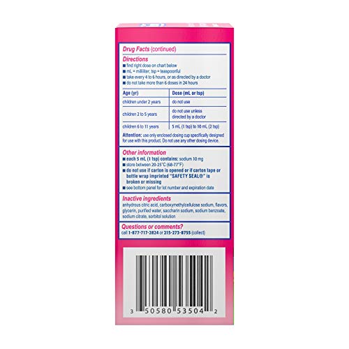 CHILDREN’S BENADRYL DYE-FREE ALLERGY RELIEF LIQUID + 12.5 MG DIPHENHYDRAMINE HCL, ANTIHISTAMINE ALLERGY MEDICINE FOR KIDS HELPS RELIEVE RUNNY NOSE & SNEEZING, BUBBLE GUM FLAVOR, 4 FL. OZ