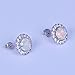 Bamos Jewelry Womens White Diamonds Fire Opal Best Friend Engagement Wedding CZ Gold Studs Earrings for Her