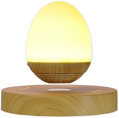 SZCHENGCI Levitating Bluetooth Speakers with Wood Grain Base LED Bulb Portable Wireless Smart Floating Night Light Lamp
