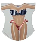 L.A. Imprints Stars & Stripes Bikini Body Cover-Up T-Shirt #8