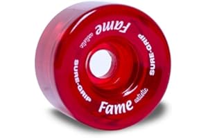 Sure-Grip Fame Artistic Indoor Wheels - Made of Quality Urethane - 97A Durometer & 57mm Diameter - High Performance Skating Wheels - Comes in Set of 8 with Diverse Color Options - Clear Red