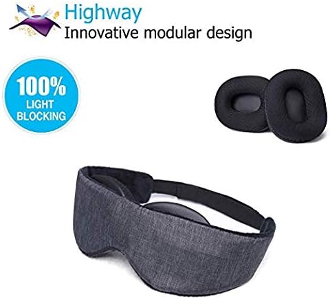 Highway Modular Sleep Mask (Fit Your Unique Face) Eye Mask for Sleeping - No Pressure on Eyes and Great for Travel/Nap/Night Sleeping - Best Night Blinder Eyeshade for Men Women Kids ¡­