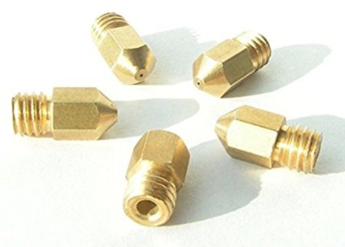 CycleMore 5PCS 3D 0.2mm Extruder Brass Nozzle Print Head for MK8 1.75mm ABS PLA Printer