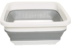 GINFH Collapsible Wash Basin 9 L Capacity Portable Dish Tub Wash Basin Pop Up Foldable Dishpan for Camping Dish Washing RV Si