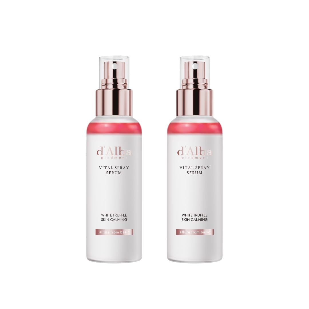 [2 Bottles] d'alba Piedmont Italian White Truffle Vital Spray Serum, Vegan Skin Care, Calming and Hydrating Facial Mist for Red and Sensitive Skin, Glow, Korean Skincare (total 6.76 fl oz.) Image