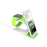 Apple Watch Stand, LOCA Mobius 2-in-1 Smart Watch Charging Holder for Apple Watch, iPhone, iPad All Edition(Green)