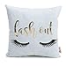 Monkeysell Bronzing Flannelette Home Pillowcases Decoration Throw Pillow Cover Lips Love Puzzles Olive Pineapple Eyelashes Letters Lash Out Pattern Design Gold Throw Pillow Cover primary