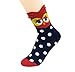 V28® Women's Cute Owl Various Pattern Mixed Color Soft Socks (One Size, 5 Mixed Colors Set)