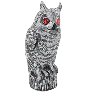 Solar Powered Owl Bird Repeller with Glowing Eyes Waterproof Sunproof Bird Repeller for Home Garden Patio Fence Decoration