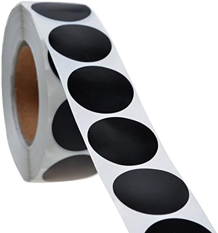 BCP 1 inch Round Labels/ Dot Stickers-1000pcs Labels per Roll (Black Color)