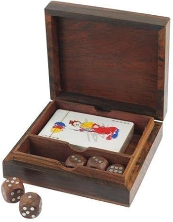Caja Madera con Baraja y Dados: Amazon.es: Hogar