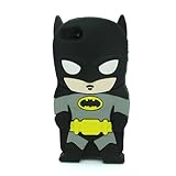 DD(TM) Style03 3D Cute Cartoon Super Hero Black Batman Soft Silicone Case Skin Protective Cover for Apple iPhone 5C with 3 in 1 Anti-dust Plug/LCD Cleaning Cloth/Cable Tie