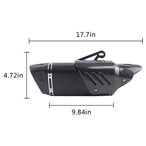 MGOD Motorcycle Exhaust Pipe Escape Moto Muffler echappement Exhaust DB Killer 500cc For YAMAHA R6 R1 CBR500 Z800 Scooter (Black)
