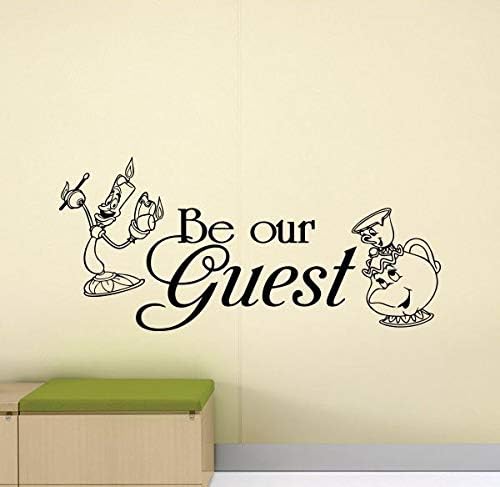 Be Our Guest Wall Decal Sign Beauty and The Beast Poster Walt Quote Kids Vinyl Sticker Kitchen Decor Nursery Wall Art Print x933