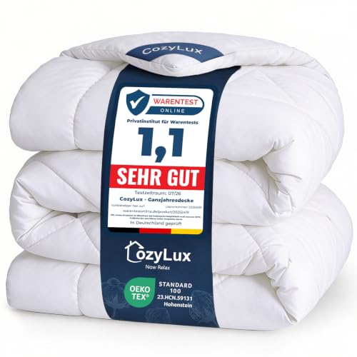 CozyLux Bettdecke 240x260 cm Weiß für 4 Jahreszeiten