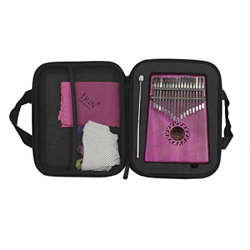 Ocamo Kalimba Harp Box Shakeproof Thumb Piano Box Guitar Thumb Finger Picks Protector with Cleaning Gloves + Finger Cot Blue