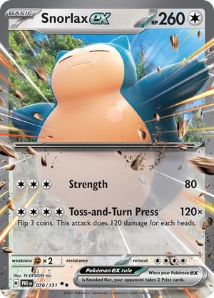 Pokemon - Snorlax ex 076/131 – Prismatic Evolutions – Double Rare – Foil Single Card