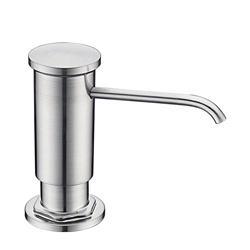 GICASA Commercial Built In Soap Dispenser, Countertop Brushed Nickel ABS Pump Liquid Lotion Kitchen Soap Dispenser, with 13 Ounce PP Bottle