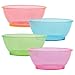 Kingzak Transparent Plastic Bowls, 6 Oz, Assorted Neon