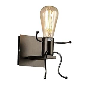 KAWELL® Creatieve vintage wandlamp LED industrie Retro wandlamp zwart ijzer E27 houder Interieur Art Deco voor bar…