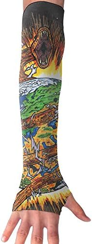 Snake Earth Energy Anti-uv Sun Protection Driving Fingerless Breathable Arm Cover Sleeves Gloves