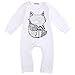 Cute Toddler Baby Girls Boys Fox Romper Bodysuit Outfits One-Pieces (0-6 Months) White