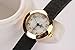 BESSKY Women Faux Pearls Rhinestone Butterfly Bracelet Quartz Analog Watch Black