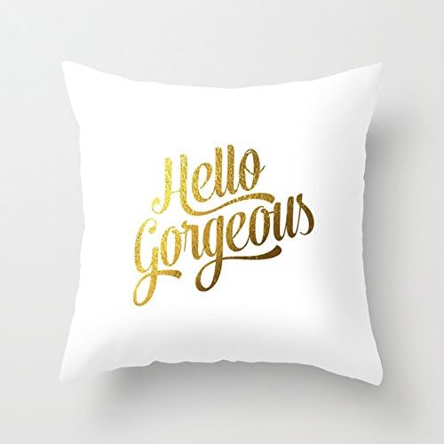 Hello Gorgeous Gold Foil Pillowcase by BONB beauty 1818inches