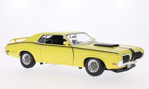 Mercury Cougar Eliminator, hellgelb/matt-schwarz, 1970, Modellauto, Fertigmodell, Welly 1:18