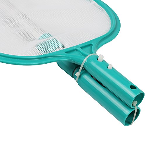 POOLWHALE Economy Pool Leaf Skimmer Net with Adjustable 3 Sections Telescopic Pole/EZ Clip handle