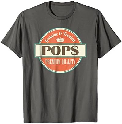 Mens Pops Grandpa Dad Fathers Day Gift T-shirt Large Asphalt