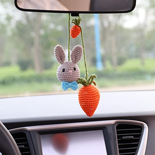 Grey Bunny & Carrot Ornament