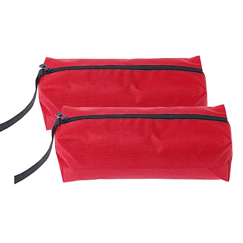 SUPERTOOL 2 Pack Tools Organizer Pocket Canvas Small Tool Bag Multi-Purpose Heavy Duty Tool Pouch Tote Bags with Hanging Loop for Wrenches, Screwdrivers, etc (L, Red)