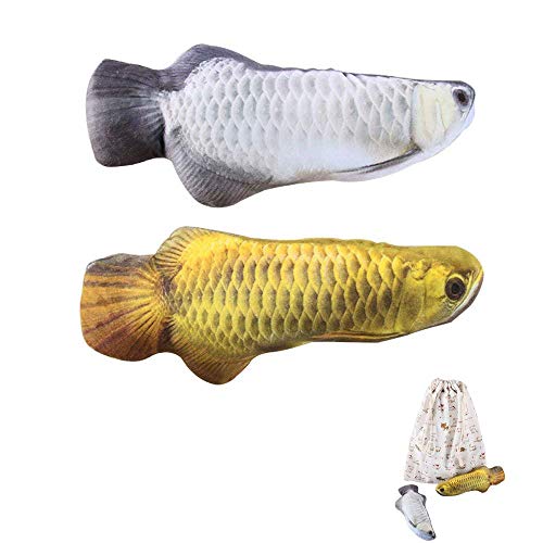 Catnip Toys Set Simulation Fish Shape Doll Interactive Pets Pillow Chew Bite Supplies for Cat/Kitty/Kitten Fis