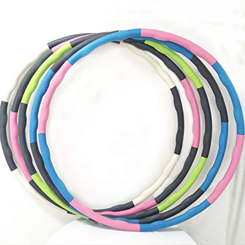 Lightweight Fitness Hula Hoop 95cm Massage Loops Detachable Ring Tube Circle for Waist Slimming Body Building Equipment - Pink & Gray