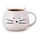 Asmwo Ceramic Cat Coffee Mug for Cat Lover 12 oz Porcelain Tea Mug Christmas Birthday Gifts for Women White