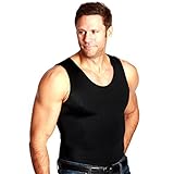 Insta Slim Compression Muscle Tank, Black, Medium, Shapewear for Men