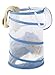 Whitmor 18 Inch Collapsible Hamper White with Blue Trim
