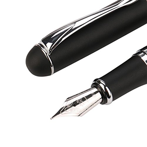 JinHao X750 Fountain Pen Matte Frosted Deluxe Black Extra Fine Nib (F)