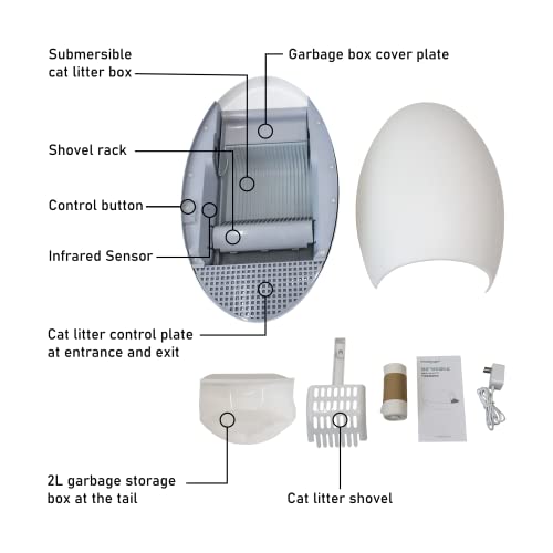 HONEY CARE Automatic SelfCleaning Cat Litter Box, No More Scooping & DustFree Cat Littler Box