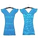 My Little Dress Hanging Jewelry Organizer, New & Improved, Closet Storage 2-sided for Jewelry, Hair Accessories & Makeup (1-Bright Blue Dress & Black Satin Hanger, 24 pockets 17 loops)