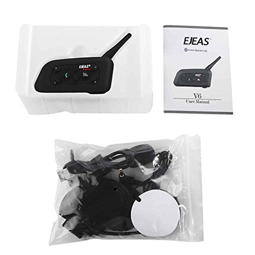 EgalBest EJEAS V6Pro Bluetooth Intercom Motorcycle Helmet Accessories Speaker 1200m Interphone Headset Talkback Wireless English&1 set