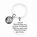Volleyball Charm Keychain, Inspirational You're Braver Than You Believe, Stronger Than You Seem & Smarter You Think Jewelry, Volleyball Gifts for Volleyball Players