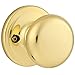 Kwikset Juno Interior Passage Door Knob, Handle For Closet and Hallway Doors, Non-Locking Doorknob in Polished Brass