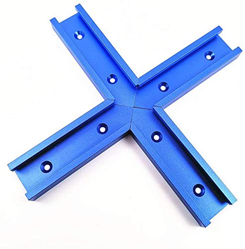 T Track Woodworking Intersection Kit Aluminum T-Tracks T-slot Slot Miter Track Jig Table Saw Accessaries (200mm A Cross Connector T Track Blue)