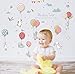 Colourful Children's Cartoon Fantasy Hot Air Balloon Cute Rabbit Wall Decals Stickers Kids Colorful Cartoon Removable Wall Stickers for Kids Nursery Bedroom Living Room