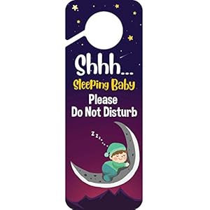 Baby Sleeping Sign | Please Do Not Disturb | Plastic Door Knob Hanger Sign