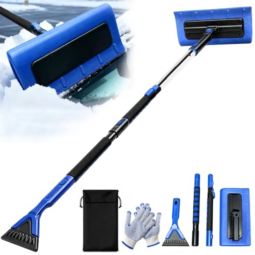 48" Snow Brush and Ice Scraper for Car, EVA Foam Head Snow